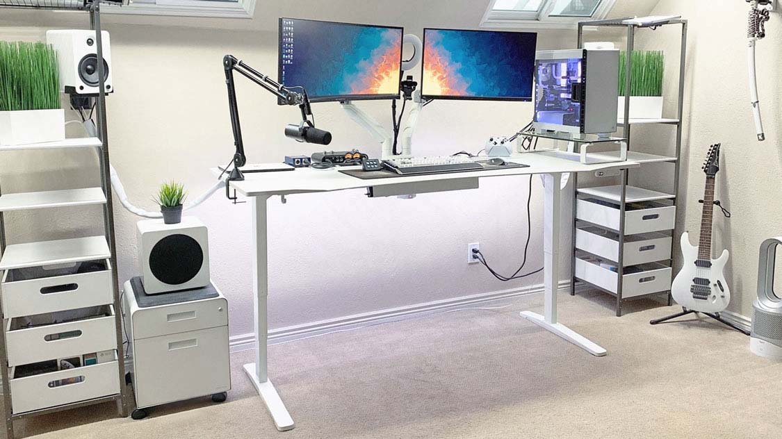 White Ergo Edge Curved Eco V2 Standing Desk
